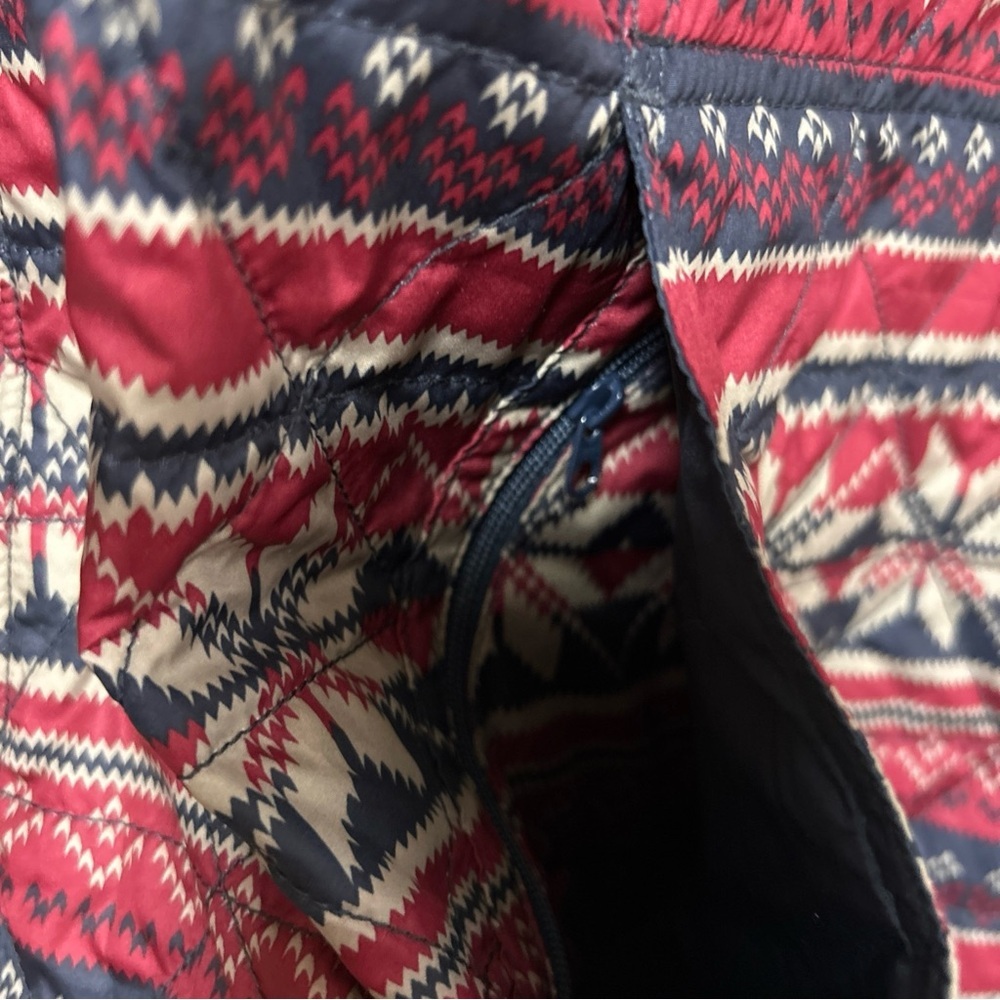 LL Bean Women's Small Katahdin Insulated Pullover Jacket Fair Isle Print Quilted - Picture 5 of 10